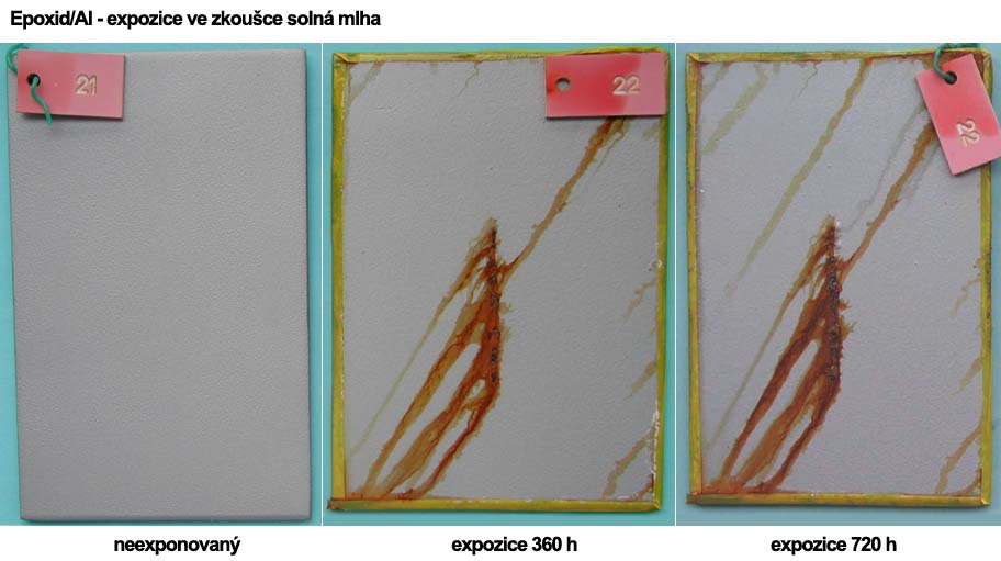 Epoxid/Al - expozice ve zkoušce solná mlha